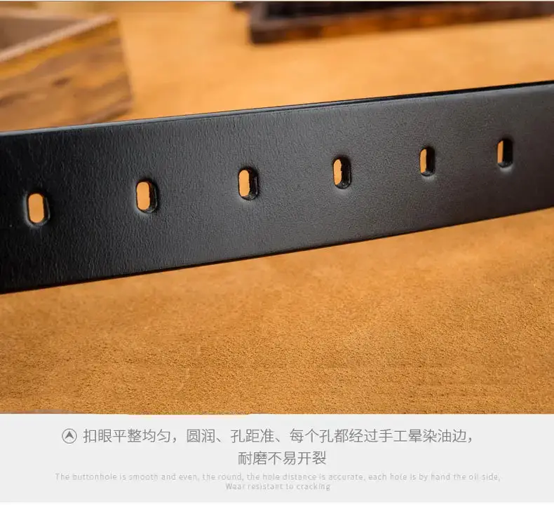 2023 New Men's Gold Pin Buckle Cowhide Belt — feature 24