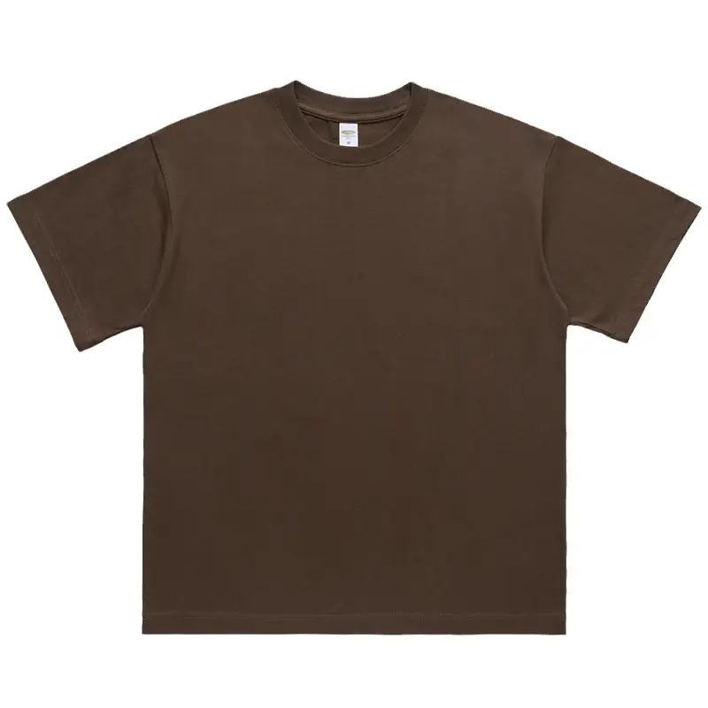 Men's Brown Cotton T-Shirt Short Sleeve Loose Fit - Image 11