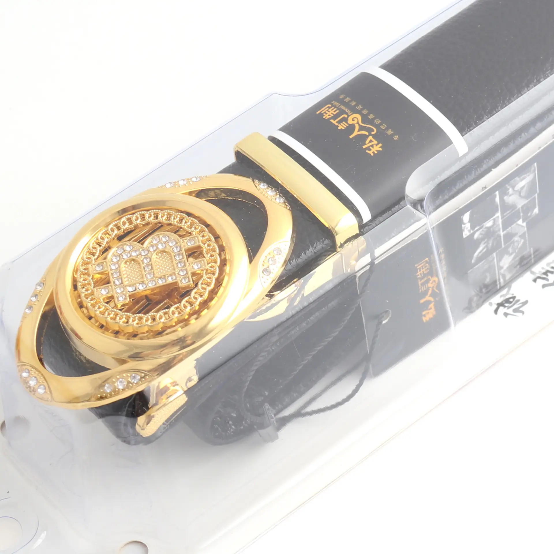 Hongsheng Automatic Buckle Men's Trousers Alloy Gold - Image 4
