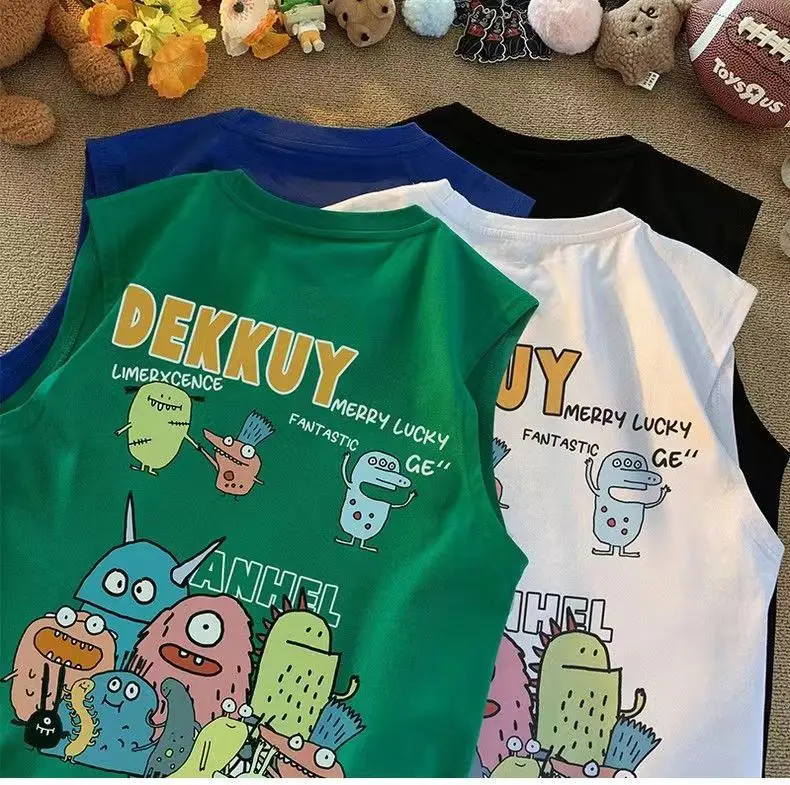100% Cotton Cartoon Vest Boys Sleeveless Summer 2023 — feature 10
