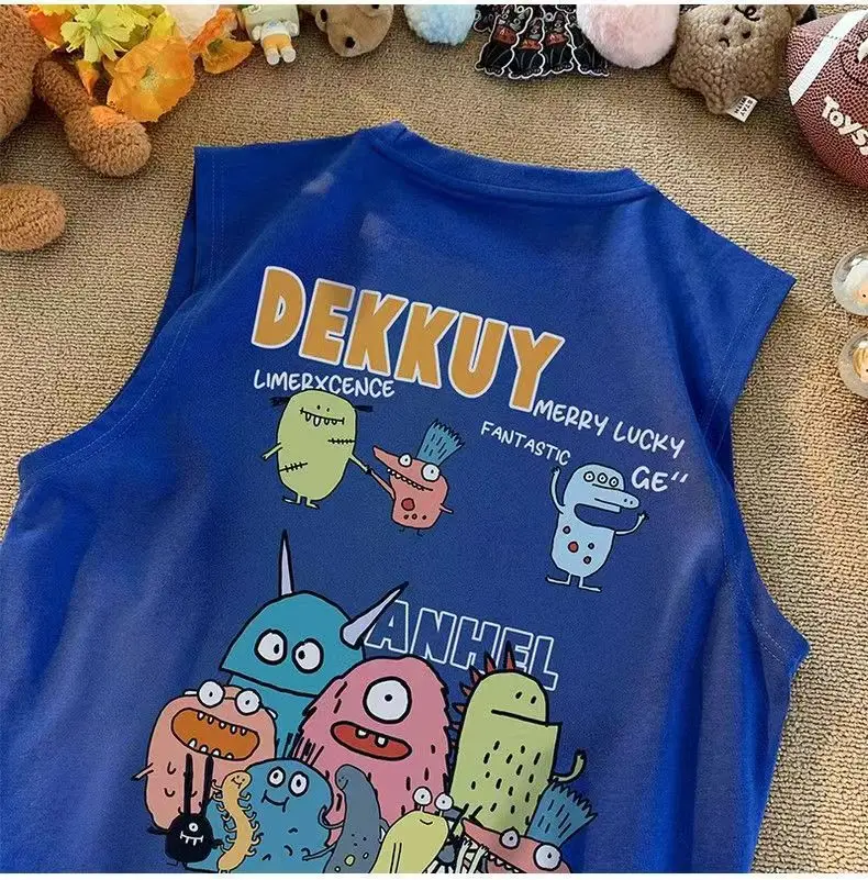 100% Cotton Cartoon Vest Boys Sleeveless Summer 2023 — feature 5