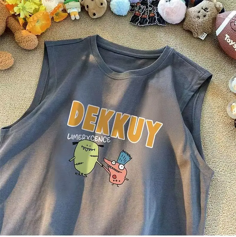100% Cotton Cartoon Vest Boys Sleeveless Summer 2023 — feature 6