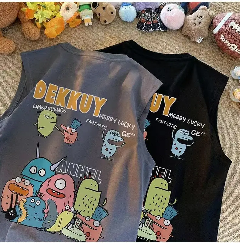 100% Cotton Cartoon Vest Boys Sleeveless Summer 2023 — feature 9