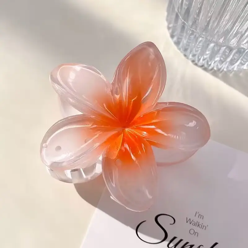 Pink Flower Hair Clip for Women Daily Use