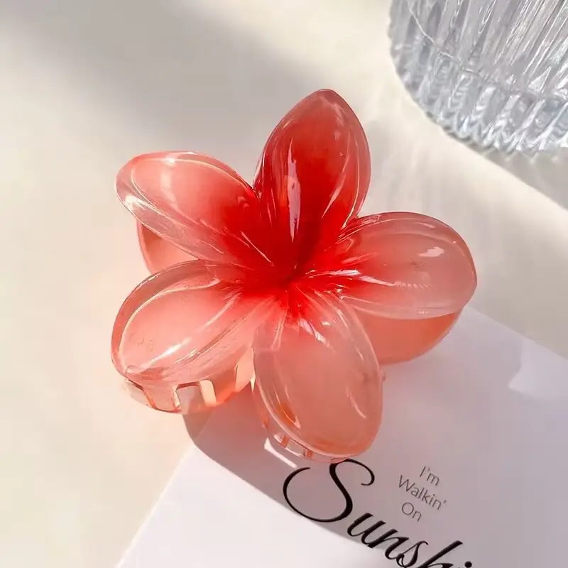 Pink Flower Hair Clip for Women Daily Use