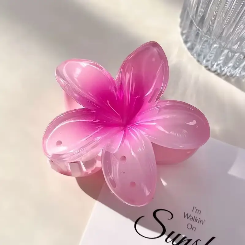 Pink Flower Hair Clip for Women Daily Use