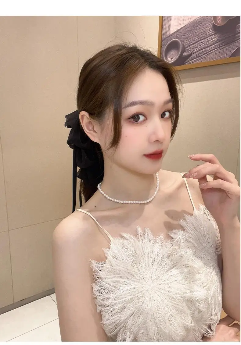 White Bow Hairpin for Women's Back of Head 2025 — feature 14