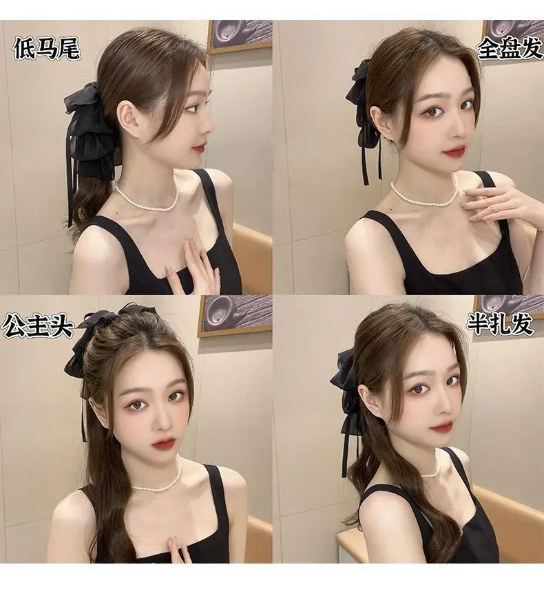 White Bow Hairpin for Women's Back of Head 2025 — feature 2