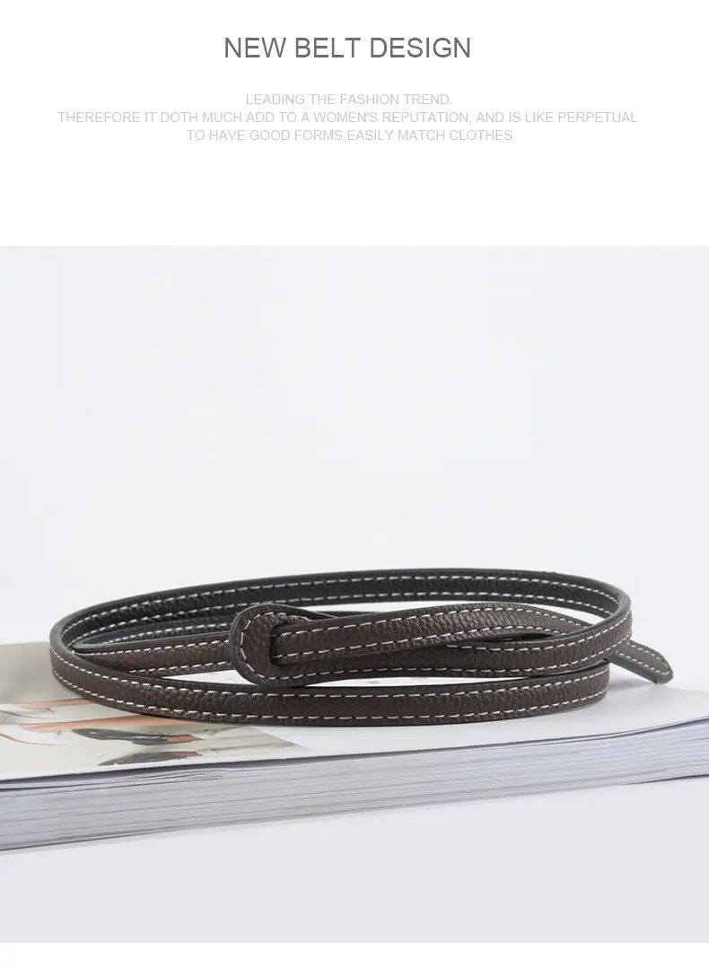 Women's Cowhide Belt Black Dual Use Summer Dress Belt β feature 11