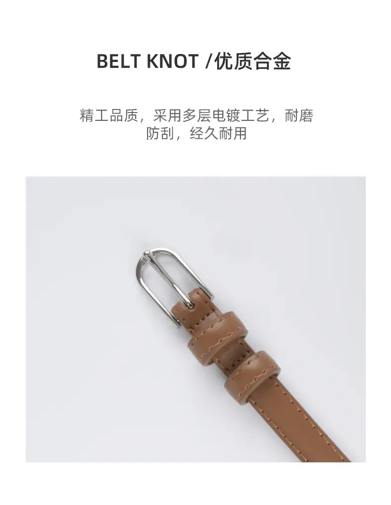 Black Genuine Leather Women's Belt for Jeans & Dress — feature 7