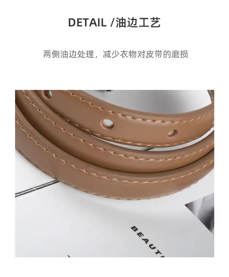 Black Genuine Leather Women's Belt for Jeans & Dress — feature 8