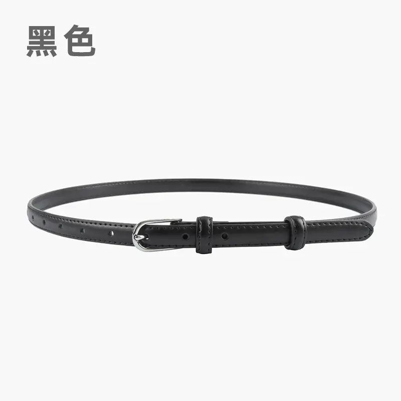 Black Genuine Leather Women's Belt for Jeans & Dress
