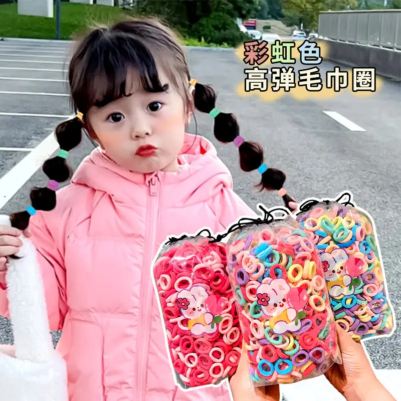 Children's Rubber Hair Bands for Girls High Pony Tails - Image 29