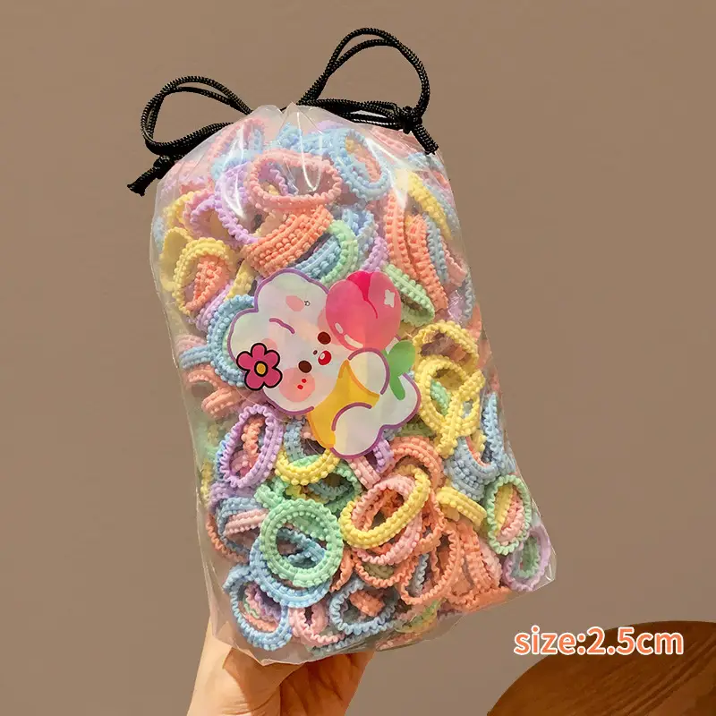 Children's Rubber Hair Bands for Girls High Pony Tails - Image 16