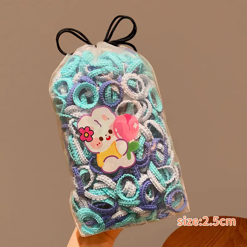 Children's Rubber Hair Bands for Girls High Pony Tails - Image 18