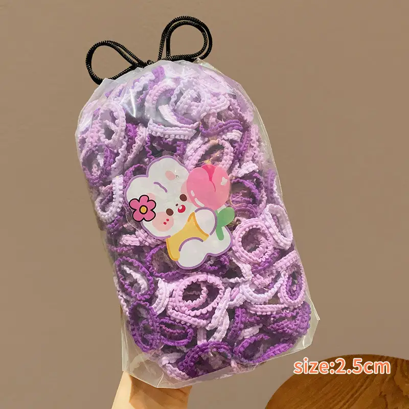 Children's Rubber Hair Bands for Girls High Pony Tails - Image 20