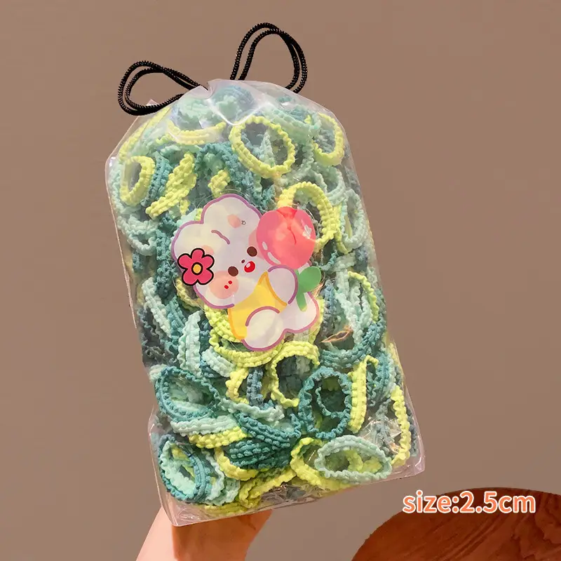 Children's Rubber Hair Bands for Girls High Pony Tails - Image 22