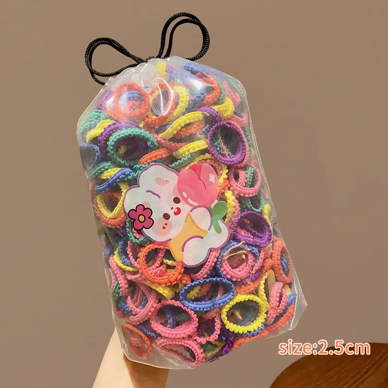 Children's Rubber Hair Bands for Girls High Pony Tails - Image 24