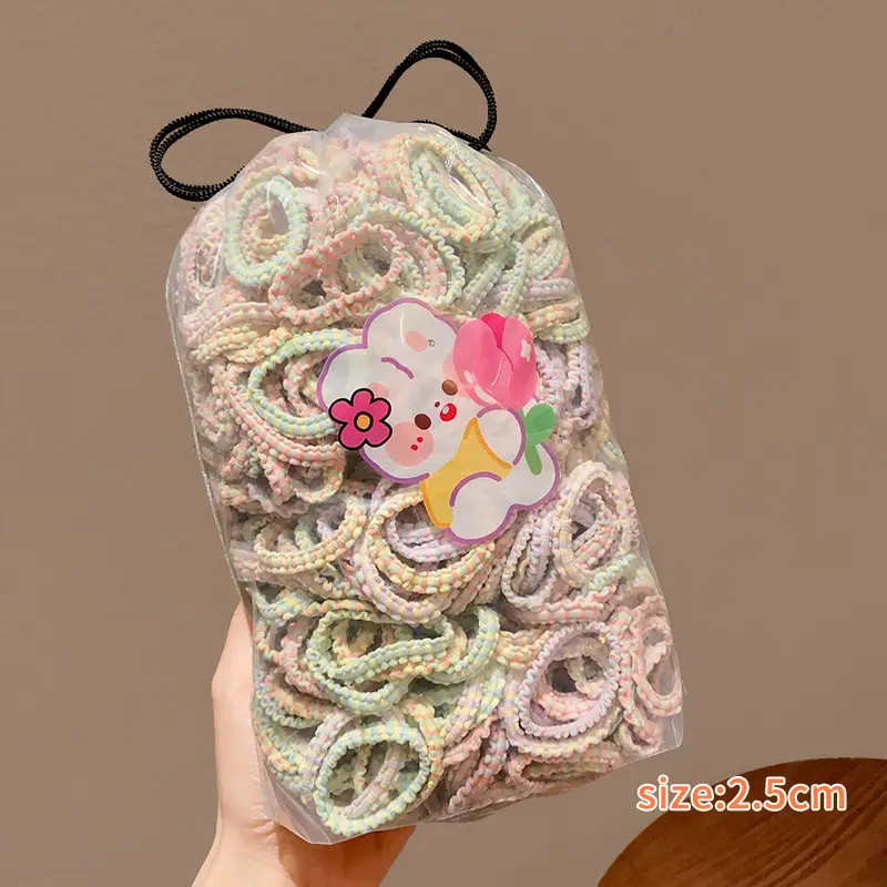 Children's Rubber Hair Bands for Girls High Pony Tails - Image 27