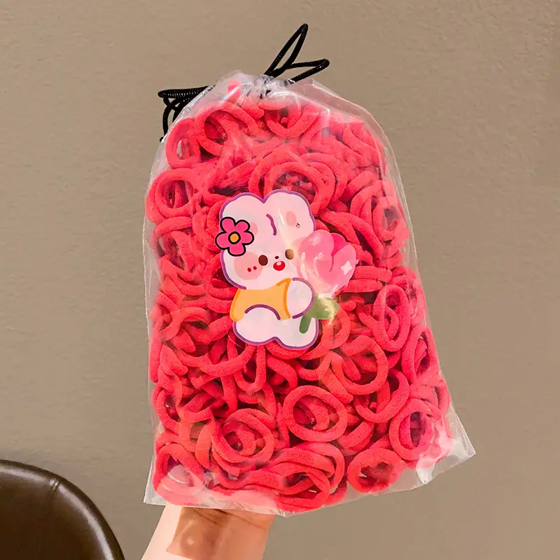 Children's Rubber Hair Bands for Girls High Pony Tails - Image 4