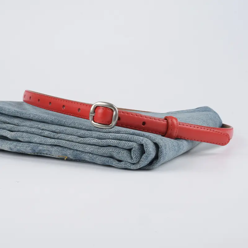 Thin Genuine Leather Women's Belt with Jeans - Image 14