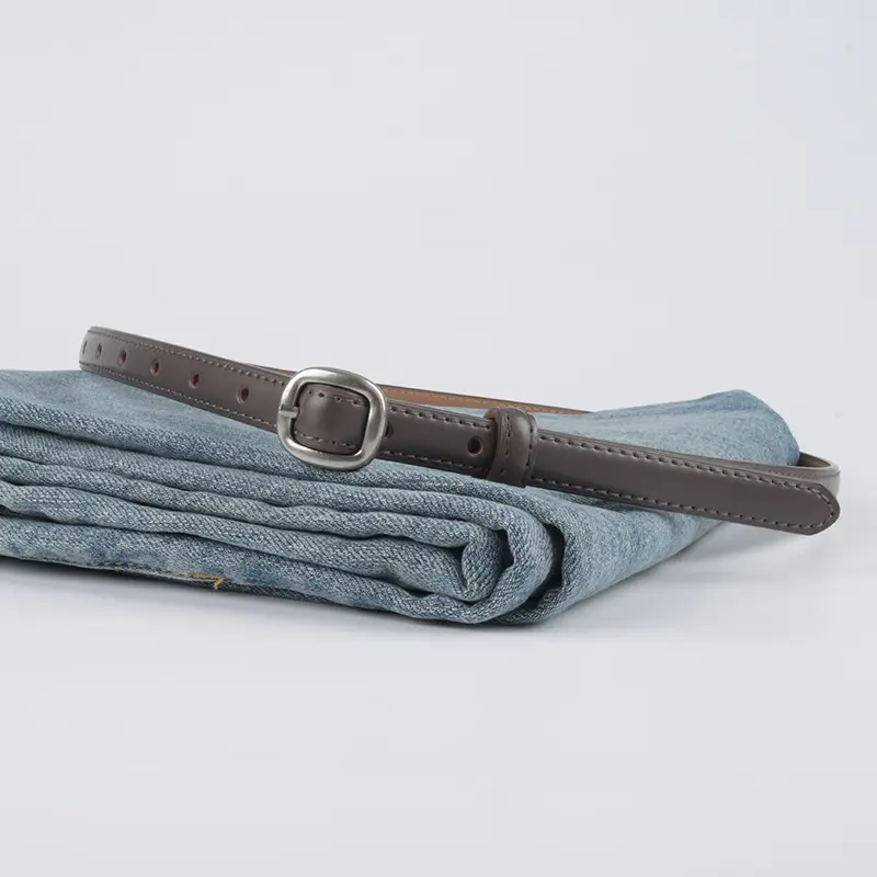 Thin Genuine Leather Women's Belt with Jeans - Image 15