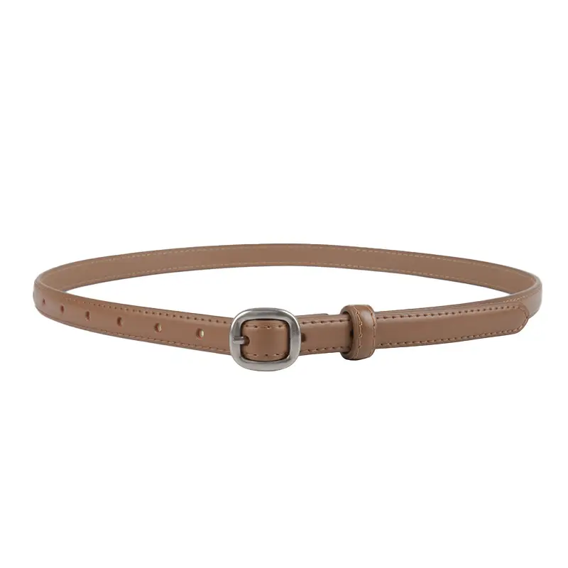 Thin Genuine Leather Women's Belt with Jeans - Image 16