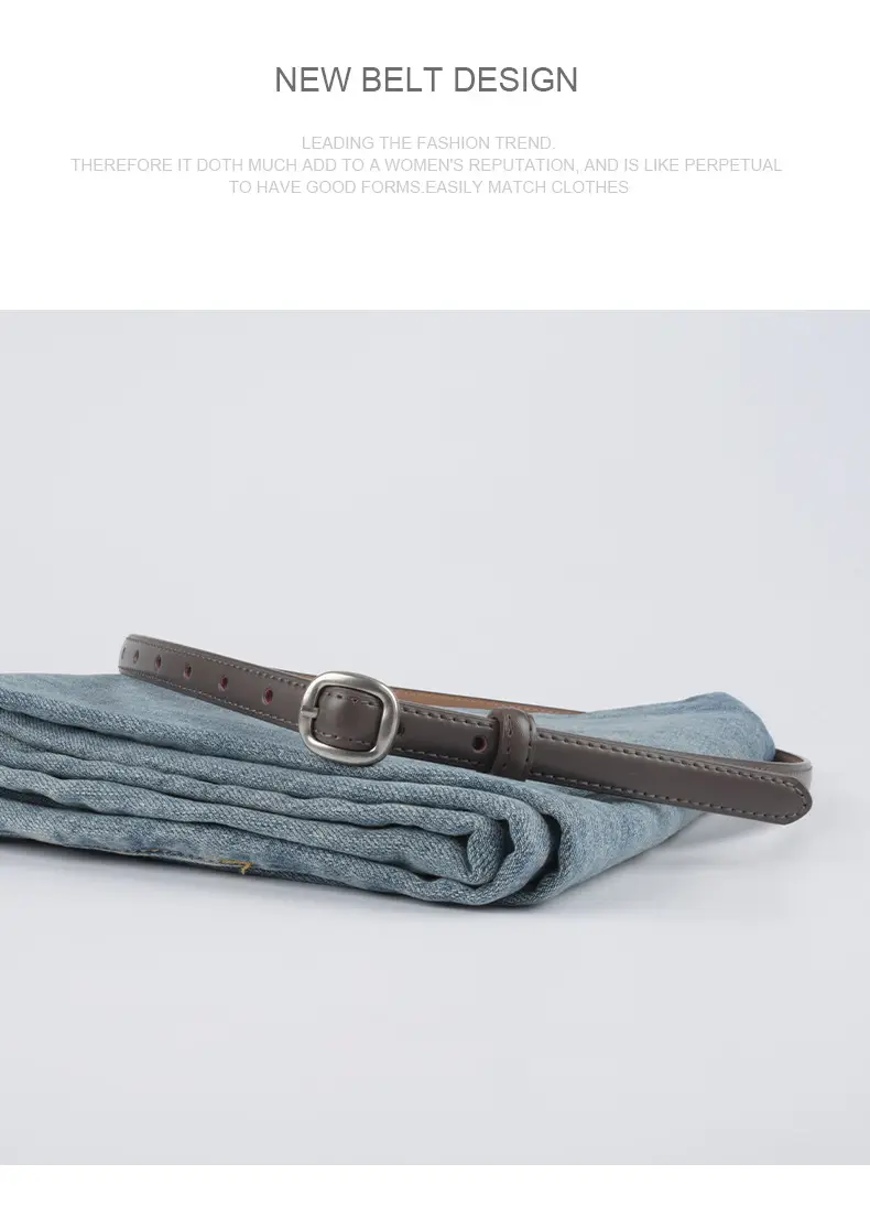 Thin Genuine Leather Women's Belt with Jeans β feature 12