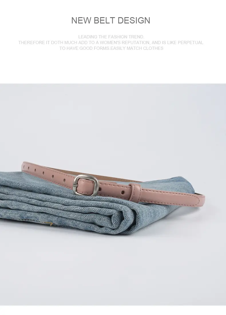 Thin Genuine Leather Women's Belt with Jeans β feature 13