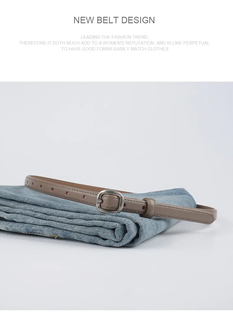Thin Genuine Leather Women's Belt with Jeans β feature 14