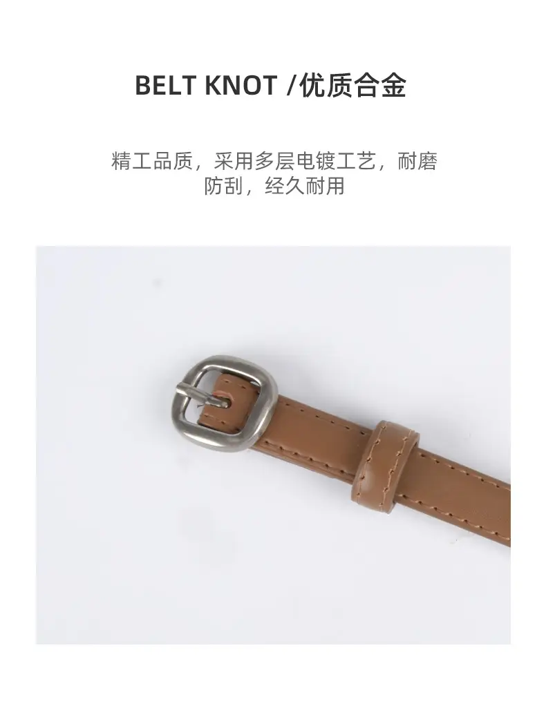 Thin Genuine Leather Women's Belt with Jeans β feature 7