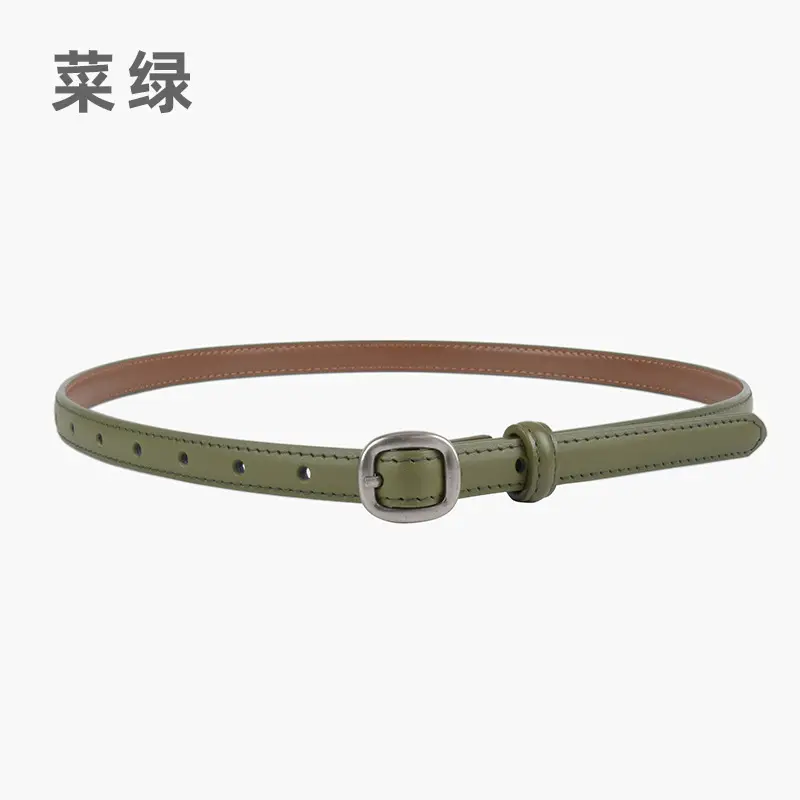 Thin Genuine Leather Women's Belt with Jeans - Image 11