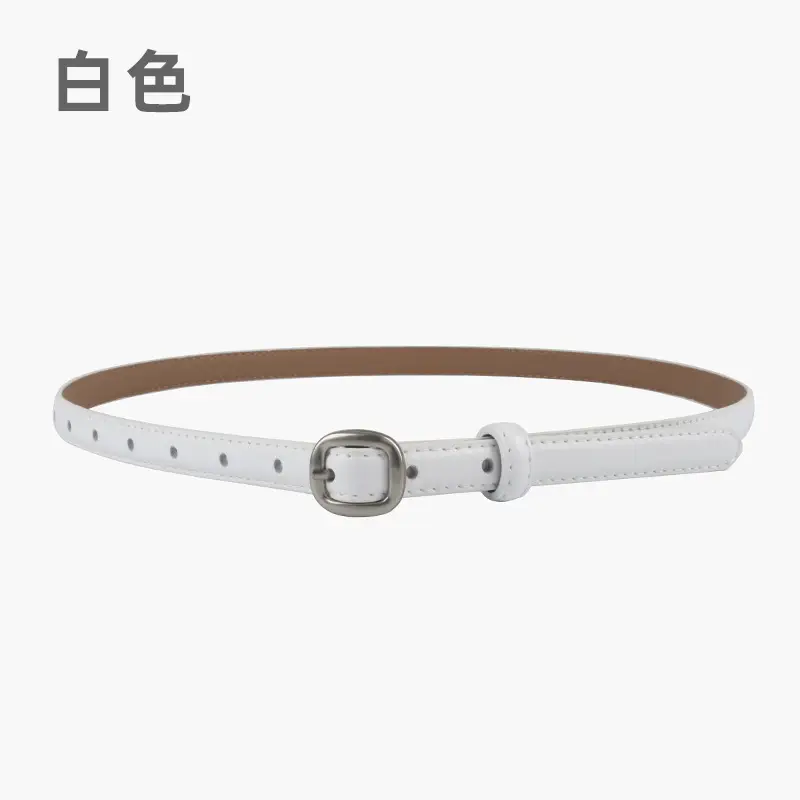 Thin Genuine Leather Women's Belt with Jeans - Image 3