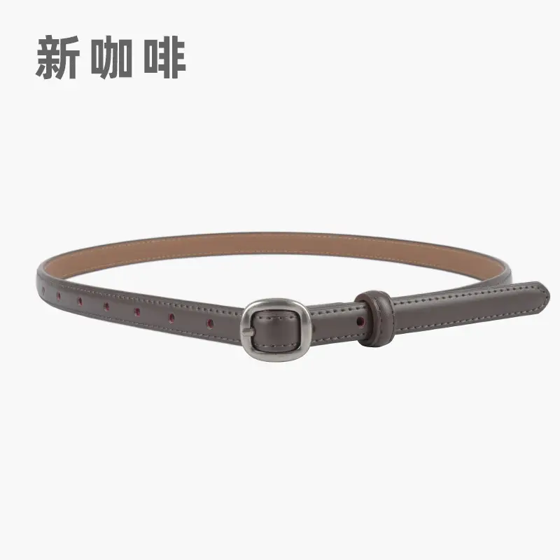 Thin Genuine Leather Women's Belt with Jeans - Image 9