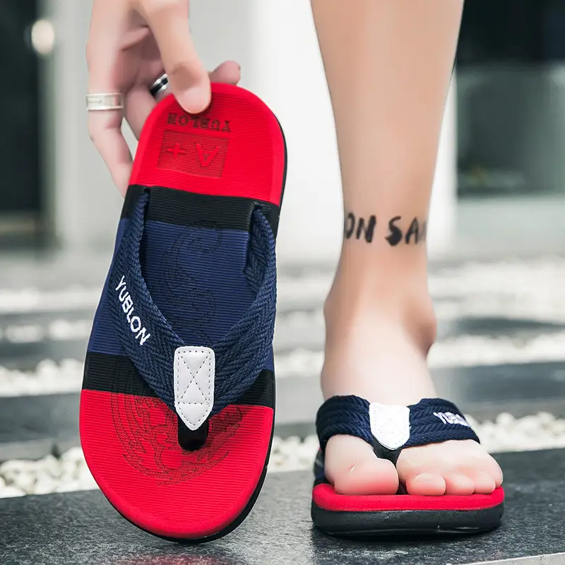 Flip-flops men's summer outer wear 2023 new sandals 39-45 yards beach excrement feeling online popular Joker clip - Image 5