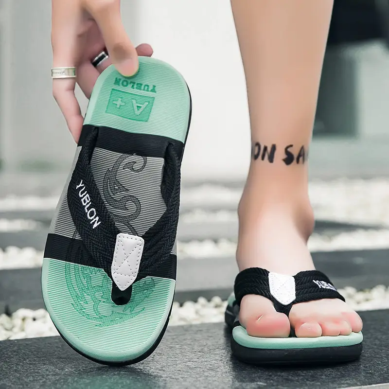 Flip-flops men's summer outer wear 2023 new sandals 39-45 yards beach excrement feeling online popular Joker clip - Image 6