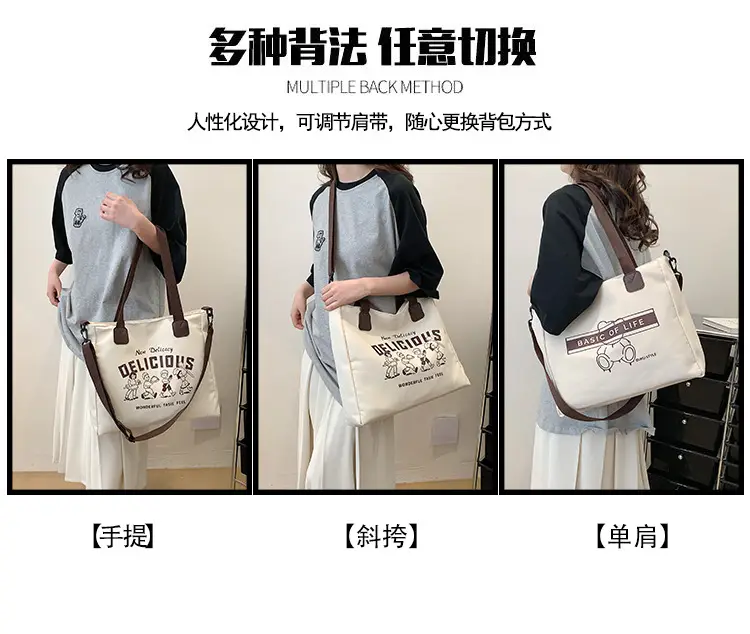 Women Canvas Commuter Bag Large Capacity Shoulder Crossbody — feature 2