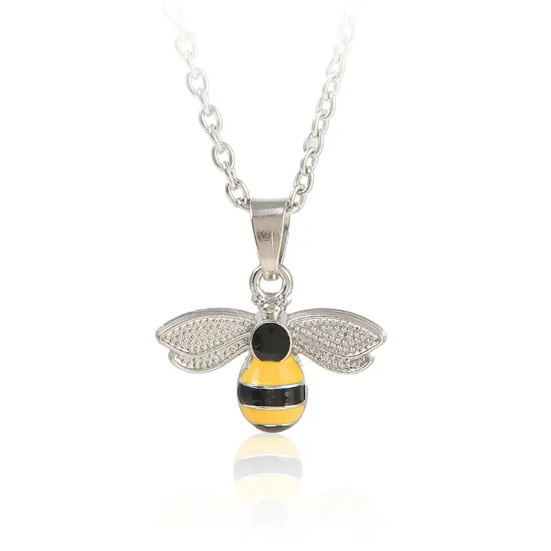 Women's Oil Dropping Bee Necklace Gold Silver Dual Style - Image 2