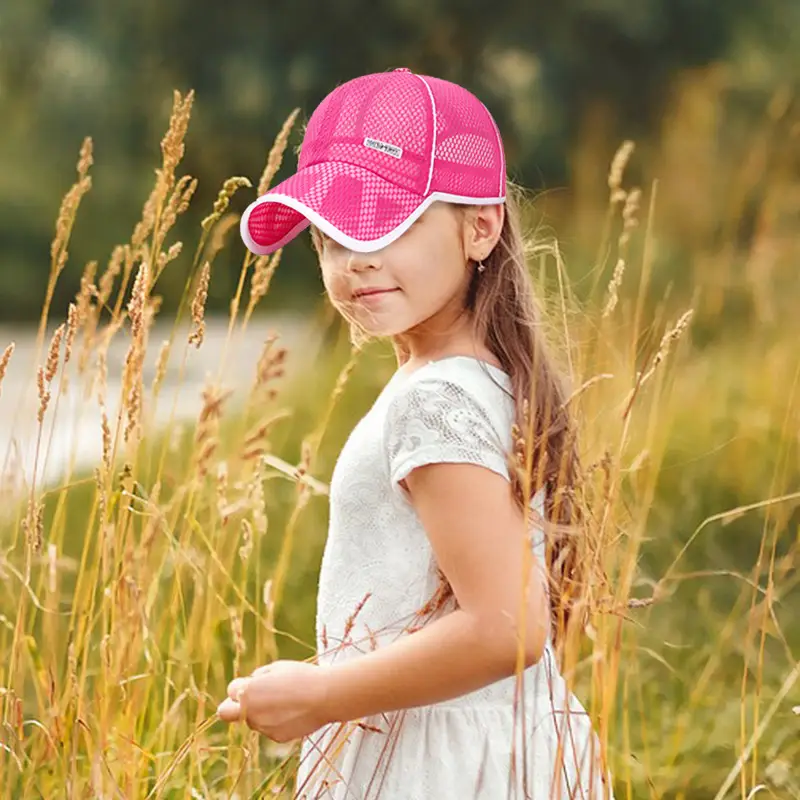 Orange Mesh Baseball Cap for Boys Girls Summer — feature 11