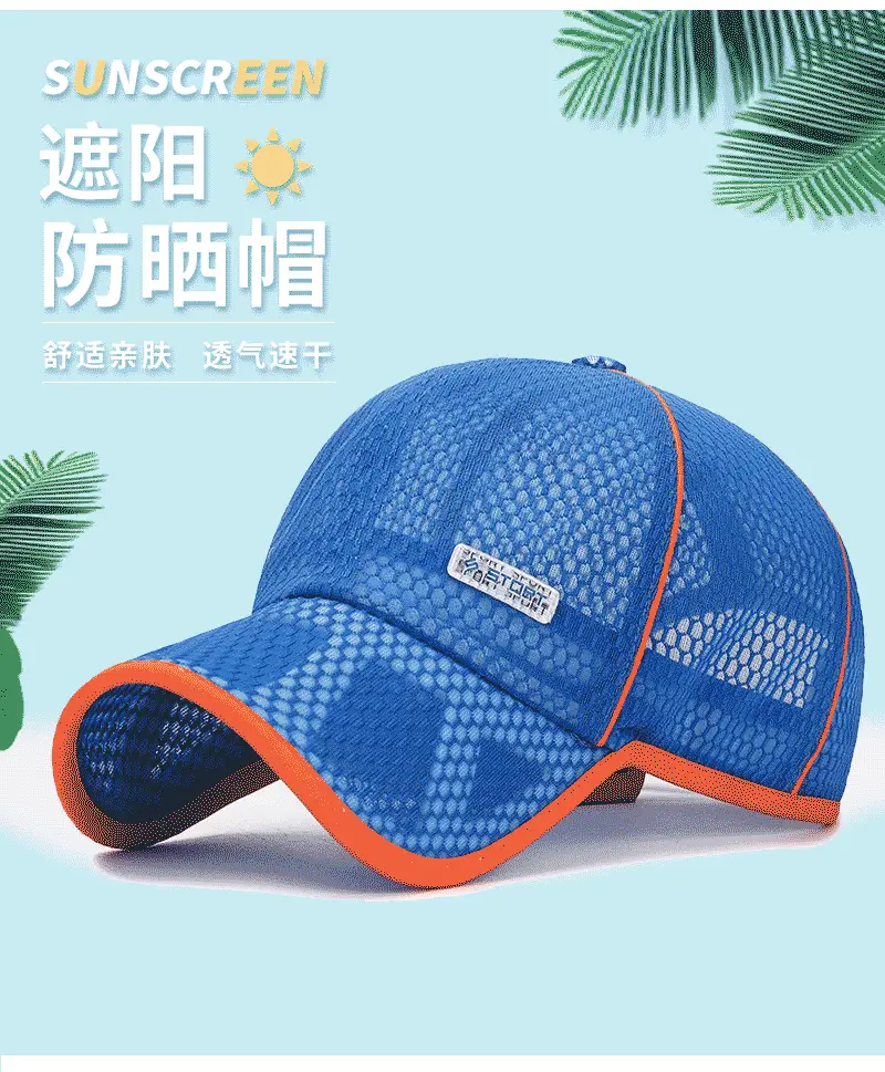 Orange Mesh Baseball Cap for Boys Girls Summer — feature 3