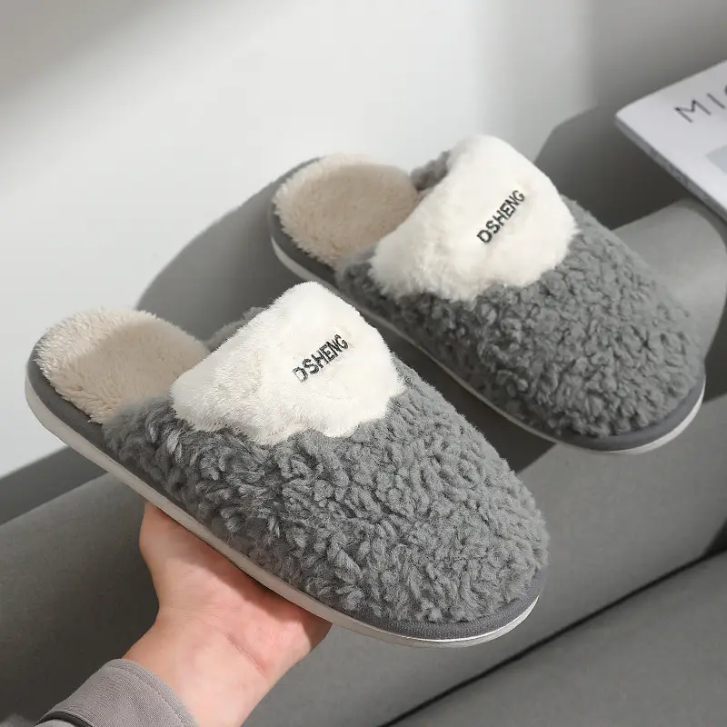 Winter Cotton Slippers for Men, Indoor Home Use, Men's Winter Plush Warm Slippers, Men's Winter Style - Image 4