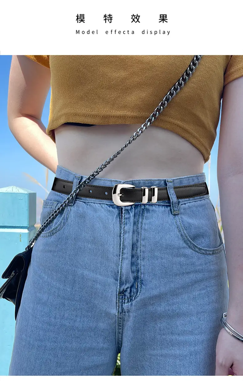 Brown Leather Belt for Women Business Fashion — feature 2