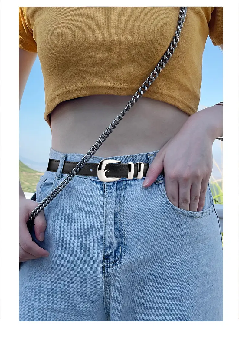 Brown Leather Belt for Women Business Fashion — feature 3