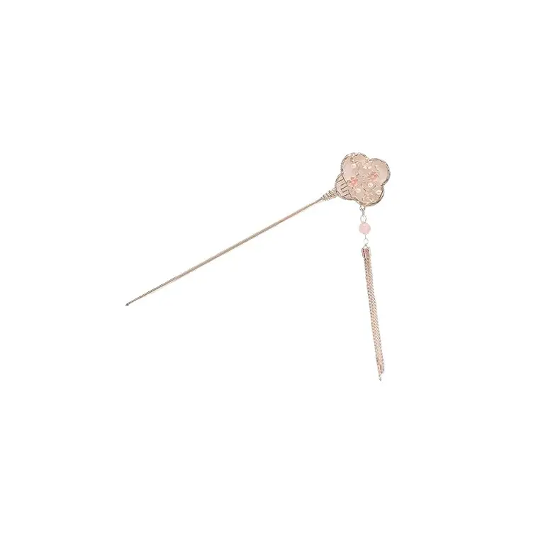 Modern Plum Blossom Tassel Hairpin with Sparkle Design - Image 5