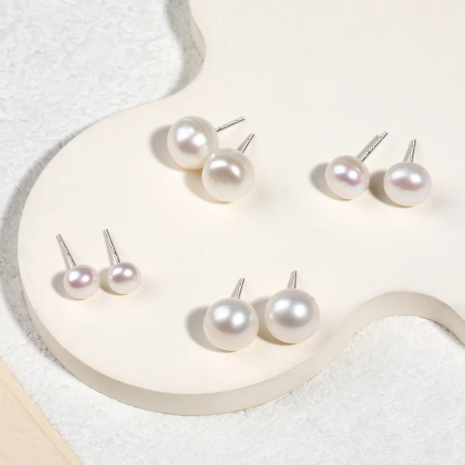 Natural Freshwater Pearl Earrings 925 Silver Women - Image 4