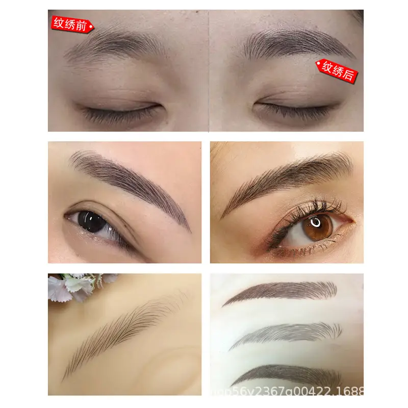 Semi-permanent tattoo needle 14g white leather eyebrow height