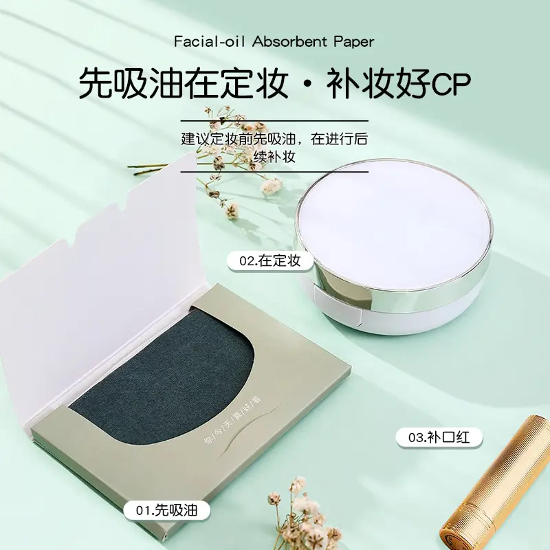 Bamboo Charcoal Oil Absorbing Paper 50Pcs Portable Oil Degreaser - Image 4