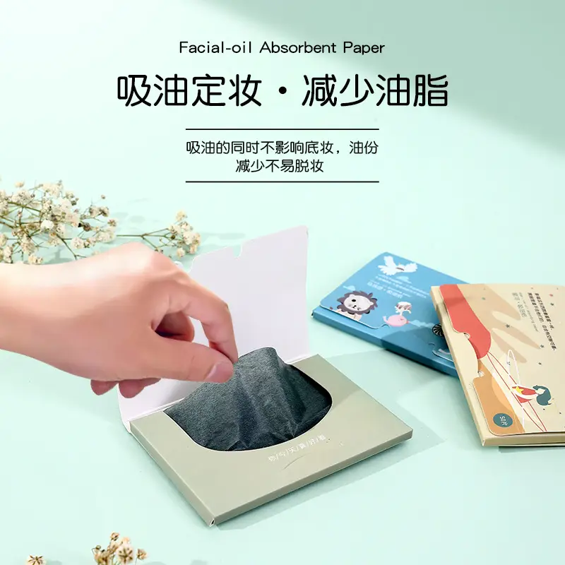 Bamboo Charcoal Oil Absorbing Paper 50Pcs Portable Oil Degreaser - Image 5