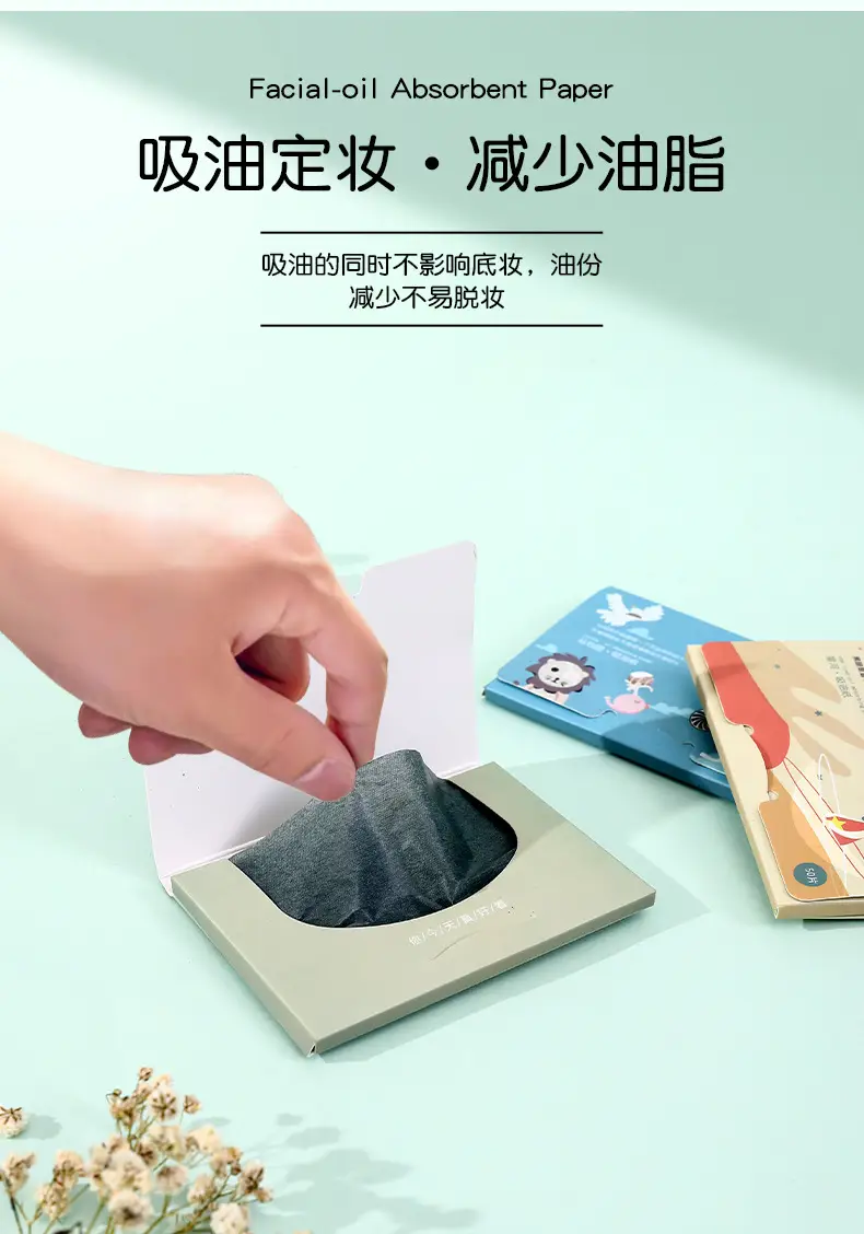 Bamboo Charcoal Oil Absorbing Paper 50Pcs Portable Oil Degreaser — feature 10
