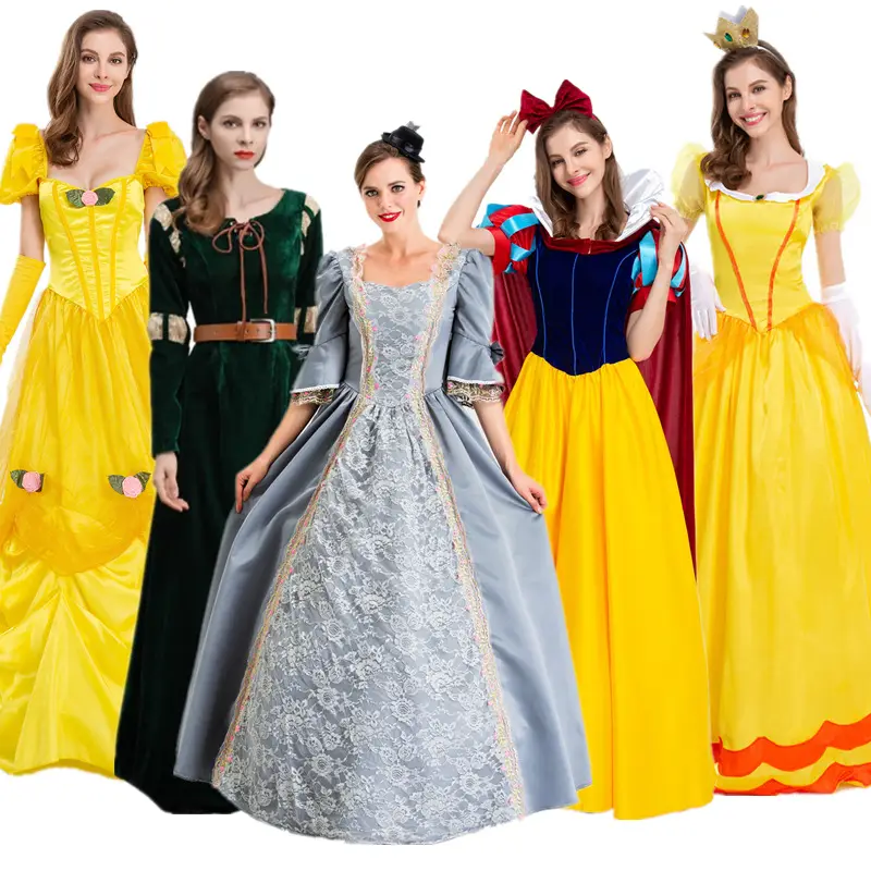 Adult Snow White Belle Anna Rapunzel Princess Le Pei Princess Purple Long Dress Rapunzel Performance Dress